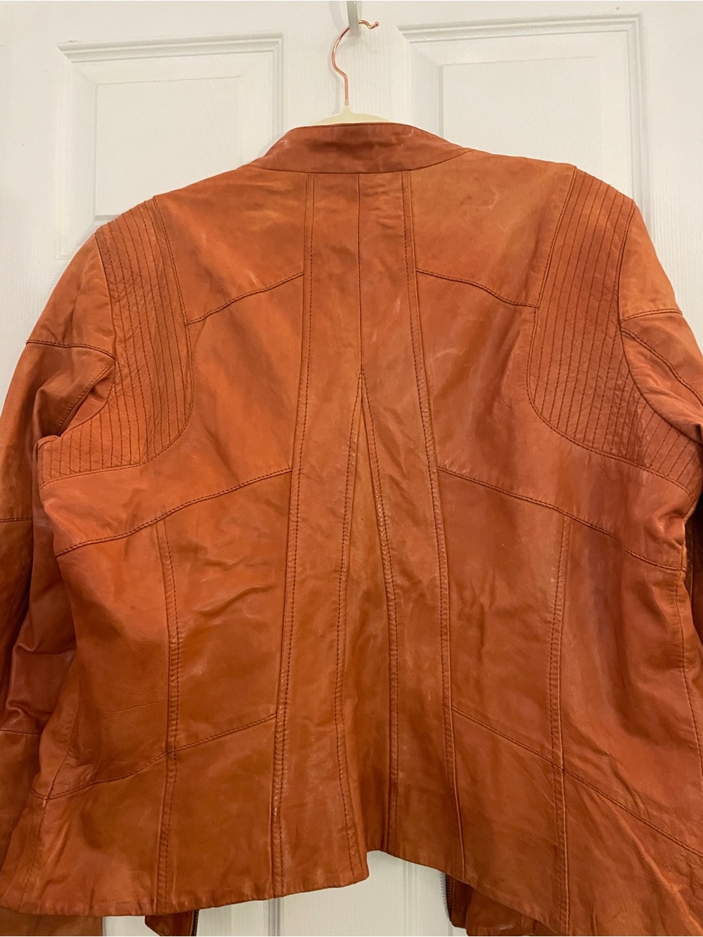 Danier Women’s XL Leather Moto Jacket - Rust Orange - Picture 8 of 10
